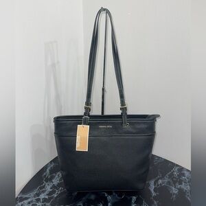 MICHAEL Michael Kors Winston Large Leather Zip-Top Tote Black Bag AUTHENTIC NEW